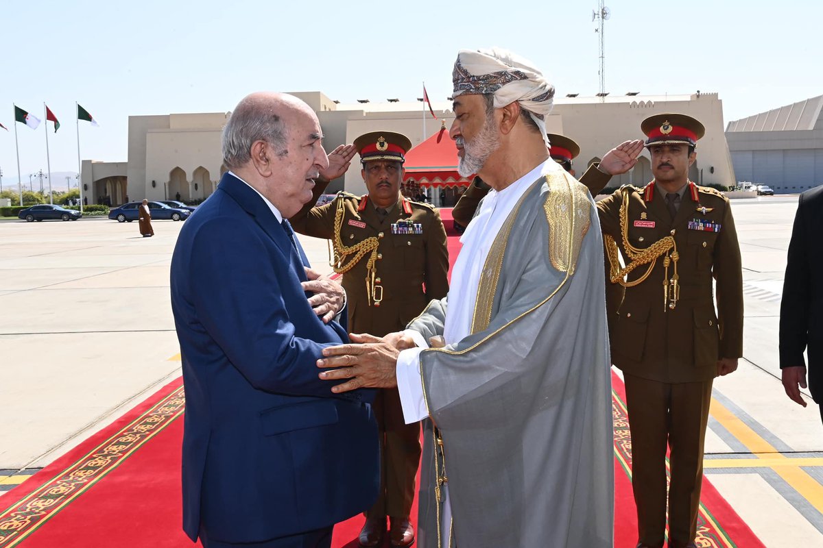 سلطان #عمان 🇴🇲 يزور #الجزائر غداً .
تعد الزيارة هي الأولى لسلطان عماني للجزائر منذ 52 عام .