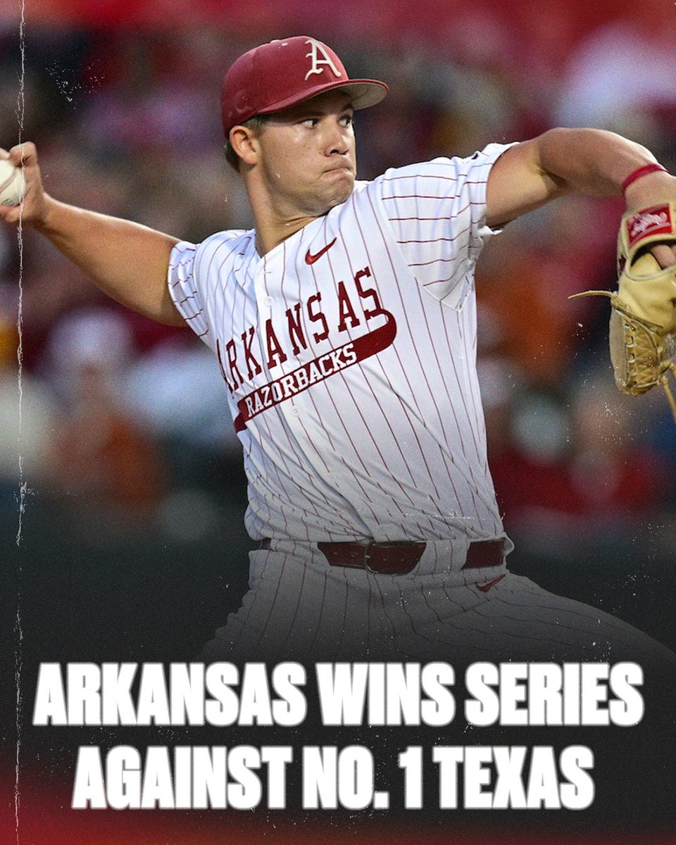 DOWN GOES NO. 1 TEXAS‼️

No. 11 <a href="/RazorbackBSB/">Arkansas Baseball</a> outscored the Longhorns 15-1 in two games to win the series 😤