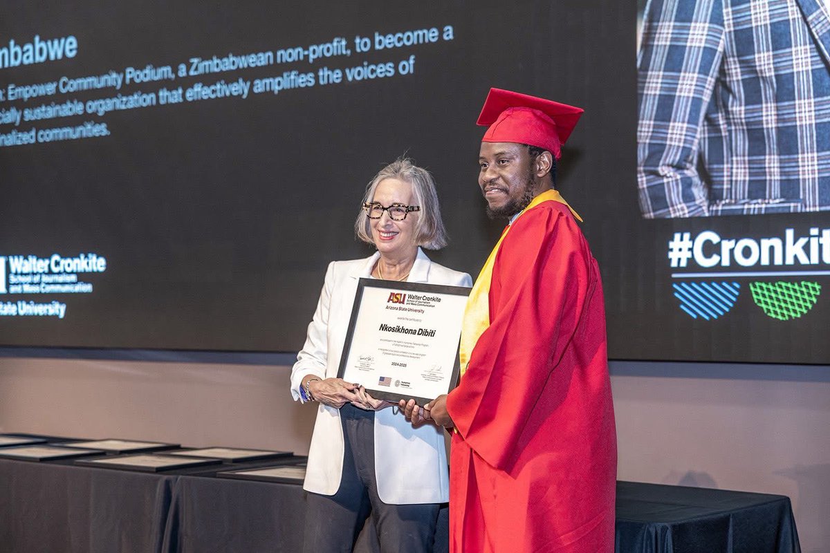 Nkosikhona Dibiti (@nkosidibiti) on Twitter photo It’s a wrap!🎓
The Humphrey Fellowship at <a href="/ASU/">Arizona State University</a>’s <a href="/Cronkite_ASU/">Cronkite School</a> has been life changing, it shaped me into a more grounded, purpose driven leader. Grateful to IIE, ASU faculty, the <a href="/USEmbZim/">U.S. Embassy Zimbabwe</a>, my mentor, <a href="/communitypodium/">Community Podium</a> team, my family & friends for the support.Onward with purpose It’s a wrap!🎓
The Humphrey Fellowship at <a href="/ASU/">Arizona State University</a>’s <a href="/Cronkite_ASU/">Cronkite School</a> has been life changing, it shaped me into a more grounded, purpose driven leader. Grateful to IIE, ASU faculty, the <a href="/USEmbZim/">U.S. Embassy Zimbabwe</a>, my mentor, <a href="/communitypodium/">Community Podium</a> team, my family & friends for the support.Onward with purpose