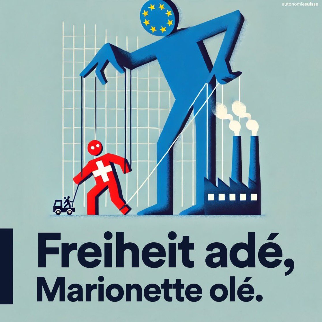 hjbertschi's tweet image. Rahmenverträge zielen nicht auf Zusammenarbeit, sondern auf Unterordnung. EU soll als Gesetzgeber der🇨🇭fungieren – mit dynamischer Rechtsübernahme, EuGH-Monopol und Aufsicht durch EU-Behörden. Wer den Vertrag für alternativlos hält, kapituliert und spurt späterem EU-Beitritt vor.