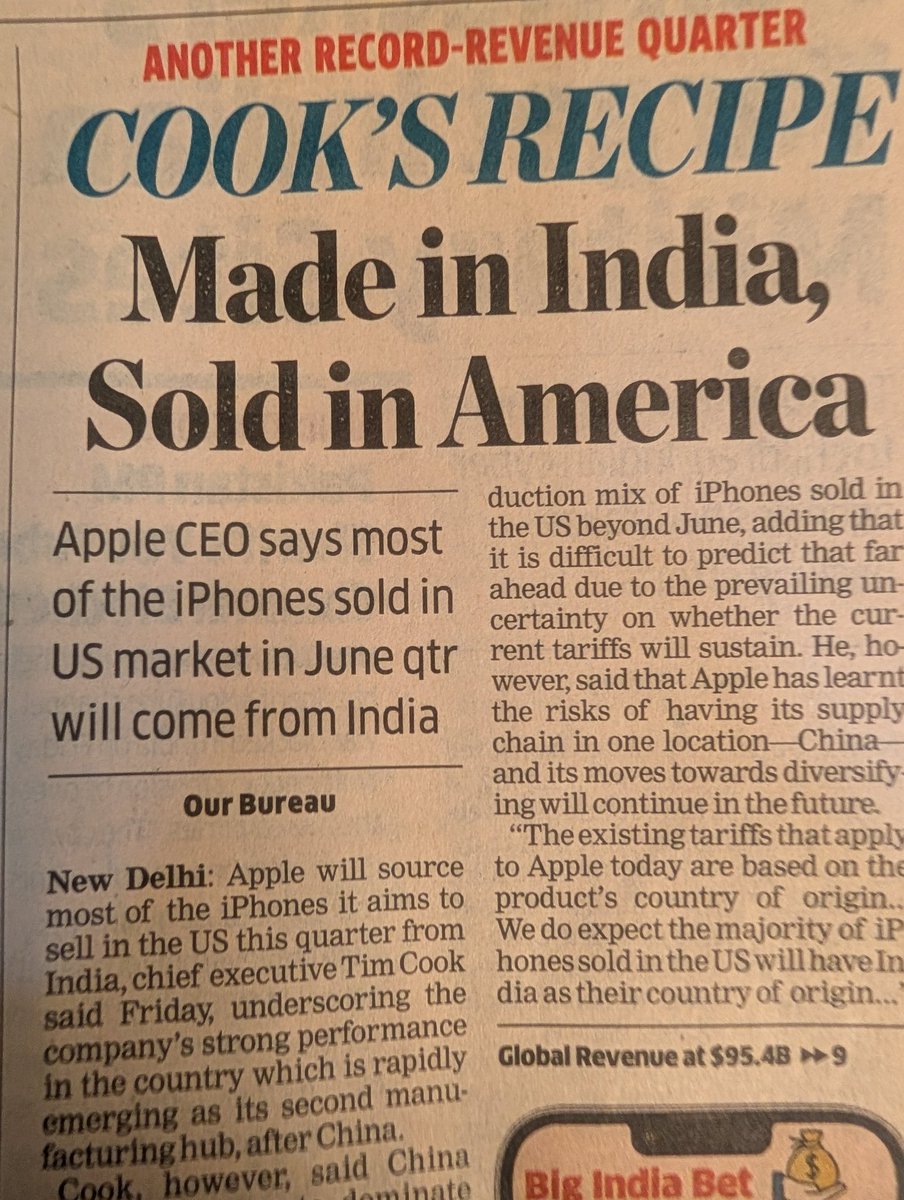 Rajan Anandan (@rajananandan) on Twitter photo Apple CEOs says most of the iPhones sold in the US market in June Quarter will come from India! This is the "iPhone moment" for Indian manufacturing! <a href="/PiyushGoyal/">Piyush Goyal</a> <a href="/DPIITGoI/">DPIIT India</a> <a href="/AshwiniVaishnaw/">Ashwini Vaishnaw</a> <a href="/GoI_MeitY/">Ministry of Electronics & IT</a> Apple CEOs says most of the iPhones sold in the US market in June Quarter will come from India! This is the "iPhone moment" for Indian manufacturing! <a href="/PiyushGoyal/">Piyush Goyal</a> <a href="/DPIITGoI/">DPIIT India</a> <a href="/AshwiniVaishnaw/">Ashwini Vaishnaw</a> <a href="/GoI_MeitY/">Ministry of Electronics & IT</a>