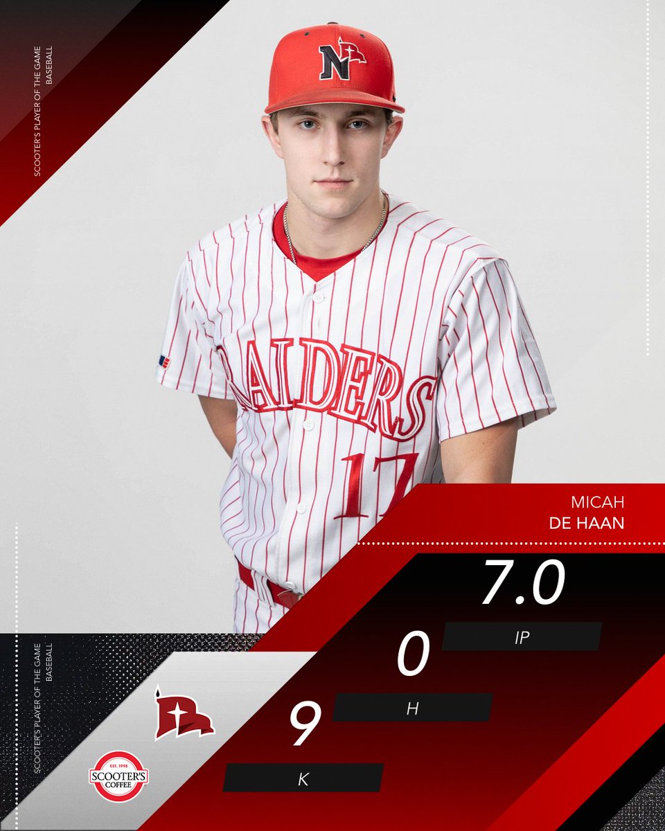 Seven no-hit frames for our <a href="/scooterscoffee/">Scooter's Coffee</a> Player of the Game, Micah De Haan!

#RaidersStandOut