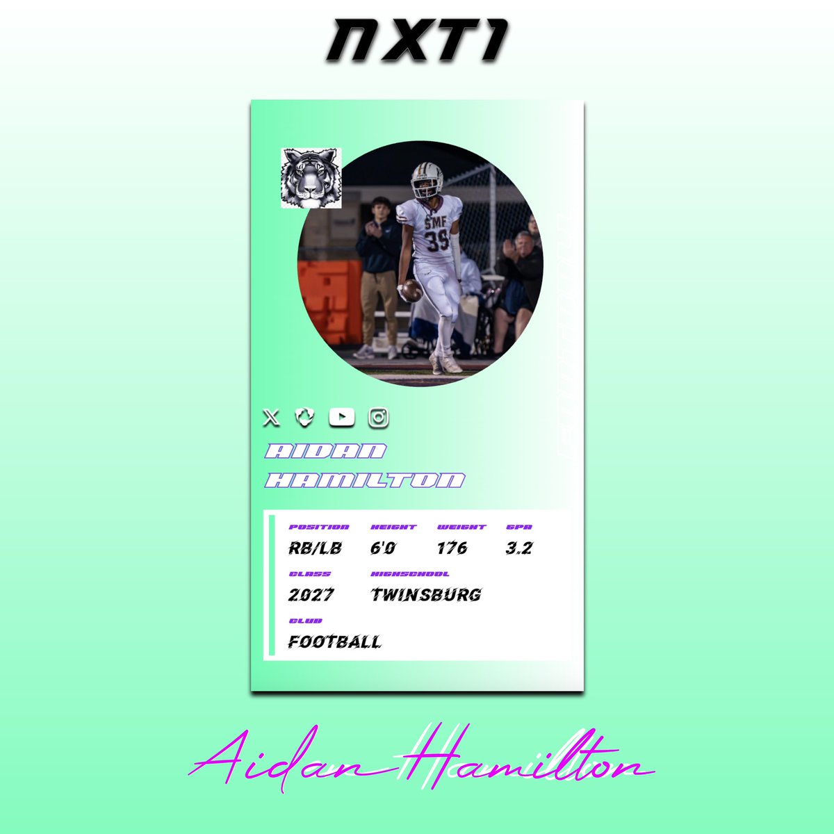 nxt1sports's tweet photo. Big welcome to NXT1! @HamiltonA09 
🏈🚀C/O 27 rising RB/LB 

View his NXT1 prospect profile ⬇️
https://t.co/fqZrwu9ntj

🔥Download the NXT 1 app &amp; get automated graphics, dynamic profiles, elite recruiting tools, &amp; more FREE!
https://t.co/xSsO60zuCC 

@nxt1football https://t.co/szxMutJKum
