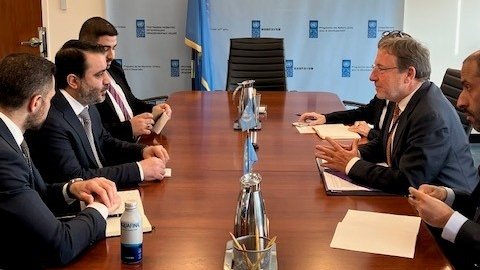 Achim Steiner (@asteiner) on Twitter photo Pleased to welcome H.E. Asaad Hasan Al-Shaibani, Syria’s Minister of FA & Expatriates.
We discussed <a href="/UNDP/">UN Development</a>’s continued support to advance recovery in Syria focusing on infrastructure, digital innovation, social protection & essential services. Pleased to welcome H.E. Asaad Hasan Al-Shaibani, Syria’s Minister of FA & Expatriates.
We discussed <a href="/UNDP/">UN Development</a>’s continued support to advance recovery in Syria focusing on infrastructure, digital innovation, social protection & essential services.