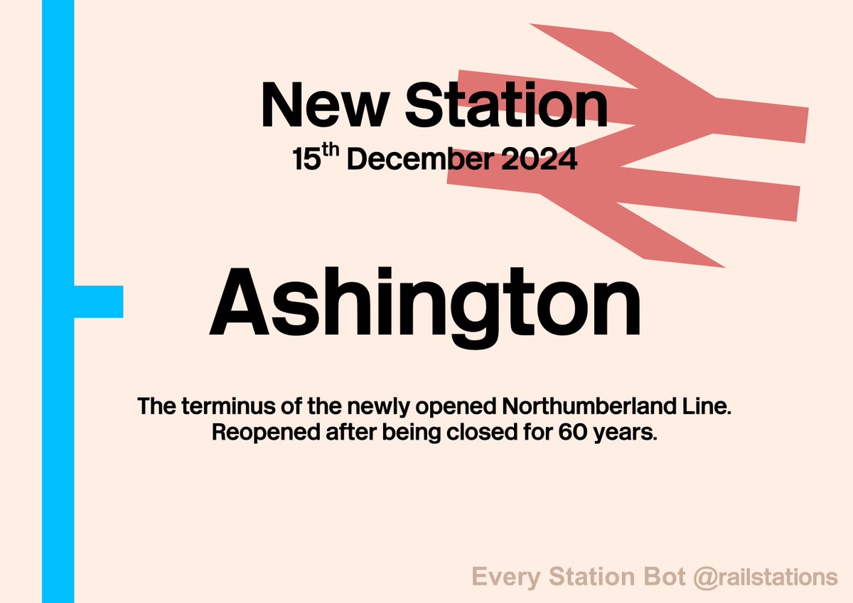 railstations's tweet image. Better late than never but a congratulations to all stakeholders involved in the delivery of Ashington, Seaton Delaval and Newsham to the railway network! The Northumberland Line brings the latest batch of new stations, connecting more people to the railway. 🥳^CE