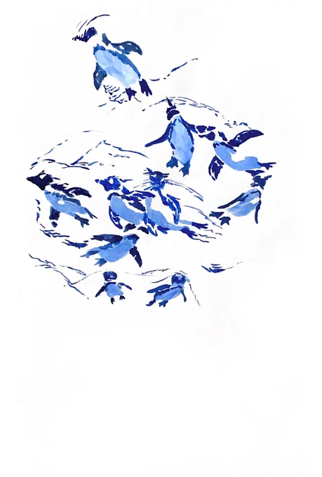 サンシャインのペンギンのスケッチ