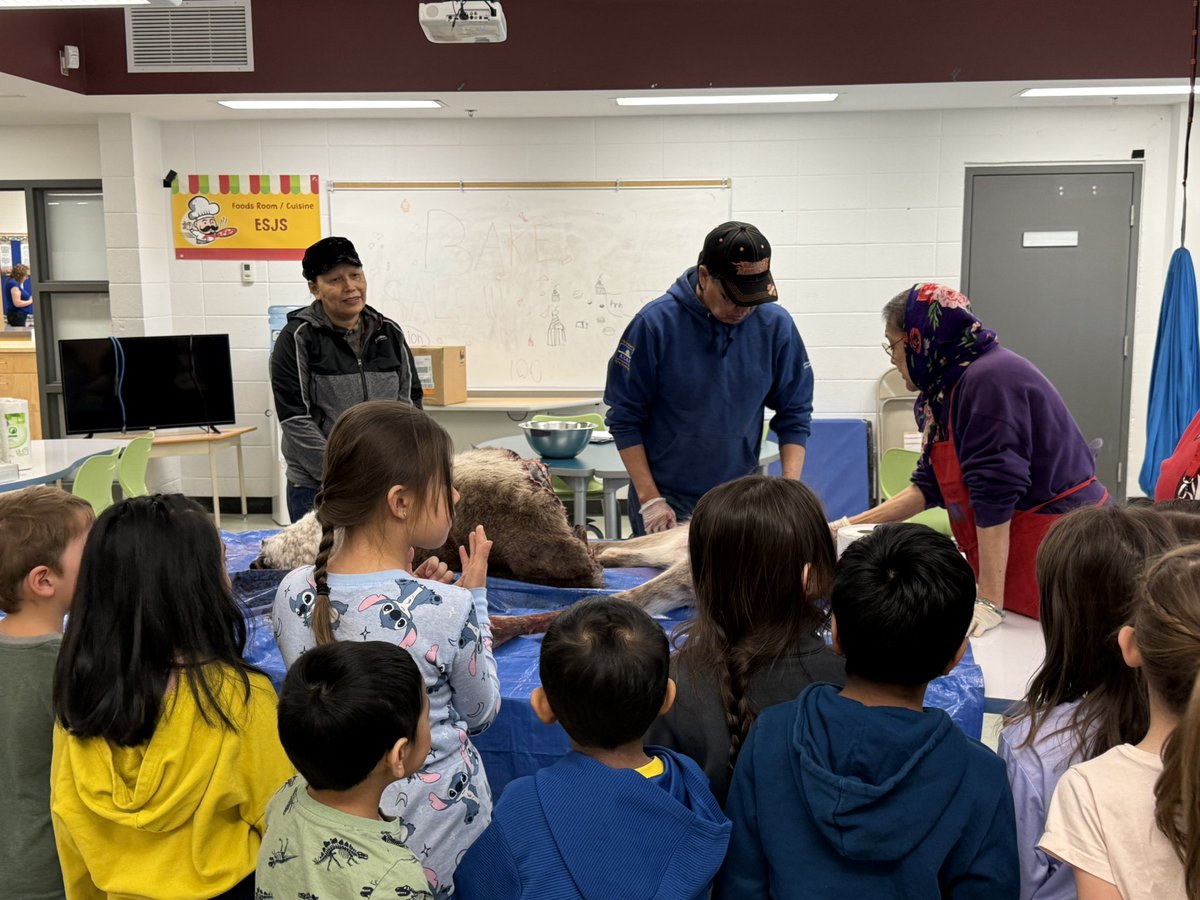 Ecole St. Joesph School students experiencing what locally sourced food is and how it is prepared. <a href="/ycsnwt/">YCS</a> <a href="/ESJS_Yk/">École St. Joseph School</a>