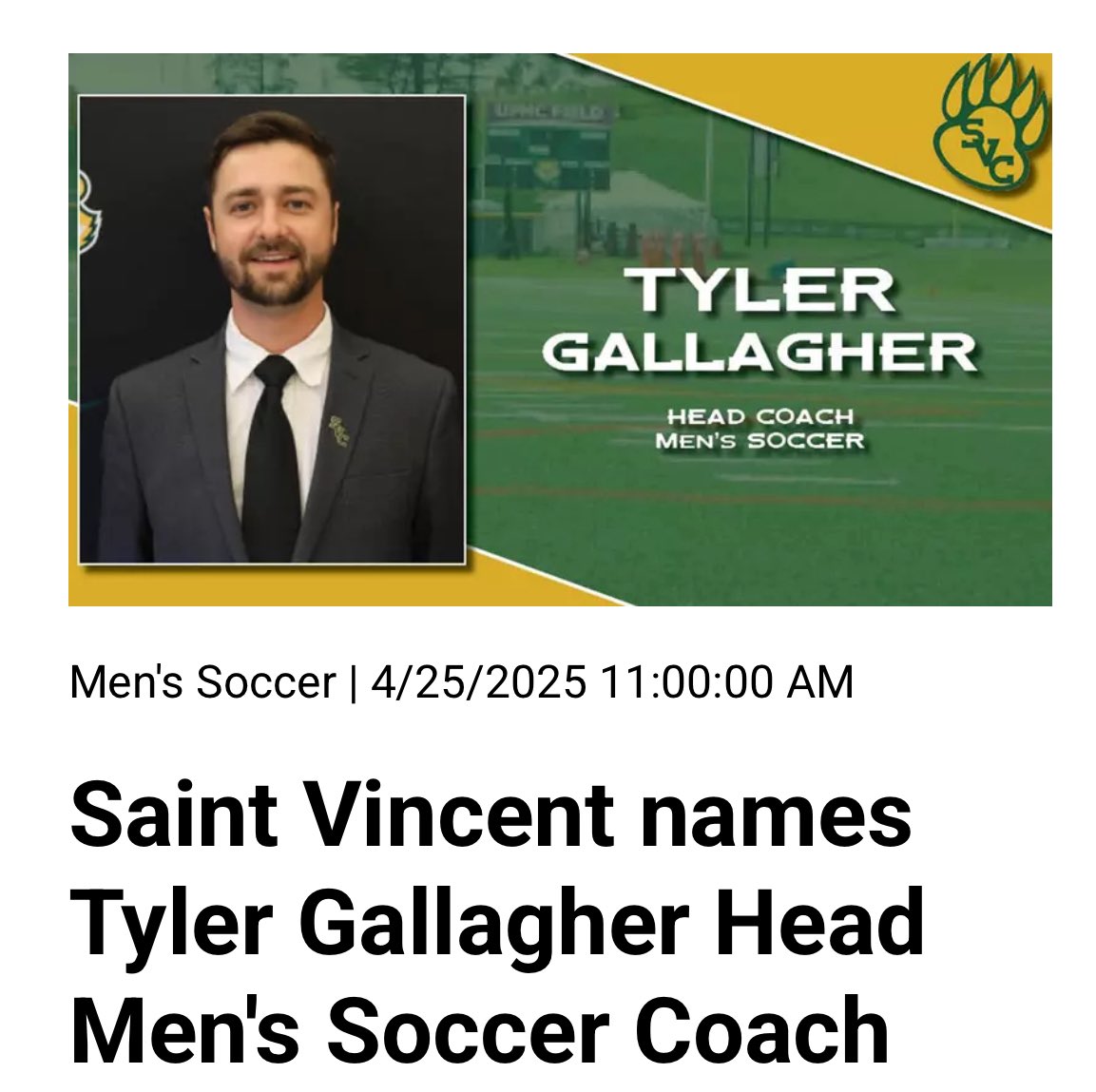 A huge congratulations to assistant coach Tyler Gallagher on being named head coach at Saint Vincent College!!!! Tyler has been a great mentor for our players during his time in Granville, and helped leave the program better than he found it. Thank you, Coach Tyler!