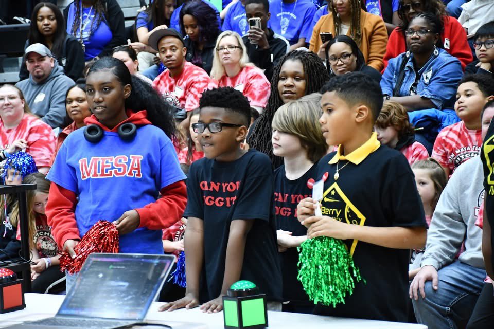 Our boys working together at the MESA competition