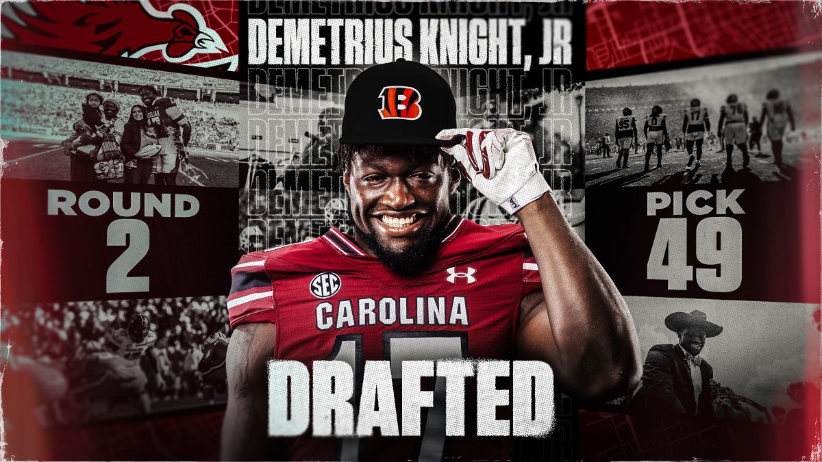 Gamecock Football (@gamecockfb) on Twitter photo An elite person and an elite player!!
<a href="/iam_the1knight/">Demetrius knight ll</a> is headed to the <a href="/Bengals/">Cincinnati Bengals</a>! An elite person and an elite player!!
<a href="/iam_the1knight/">Demetrius knight ll</a> is headed to the <a href="/Bengals/">Cincinnati Bengals</a>!