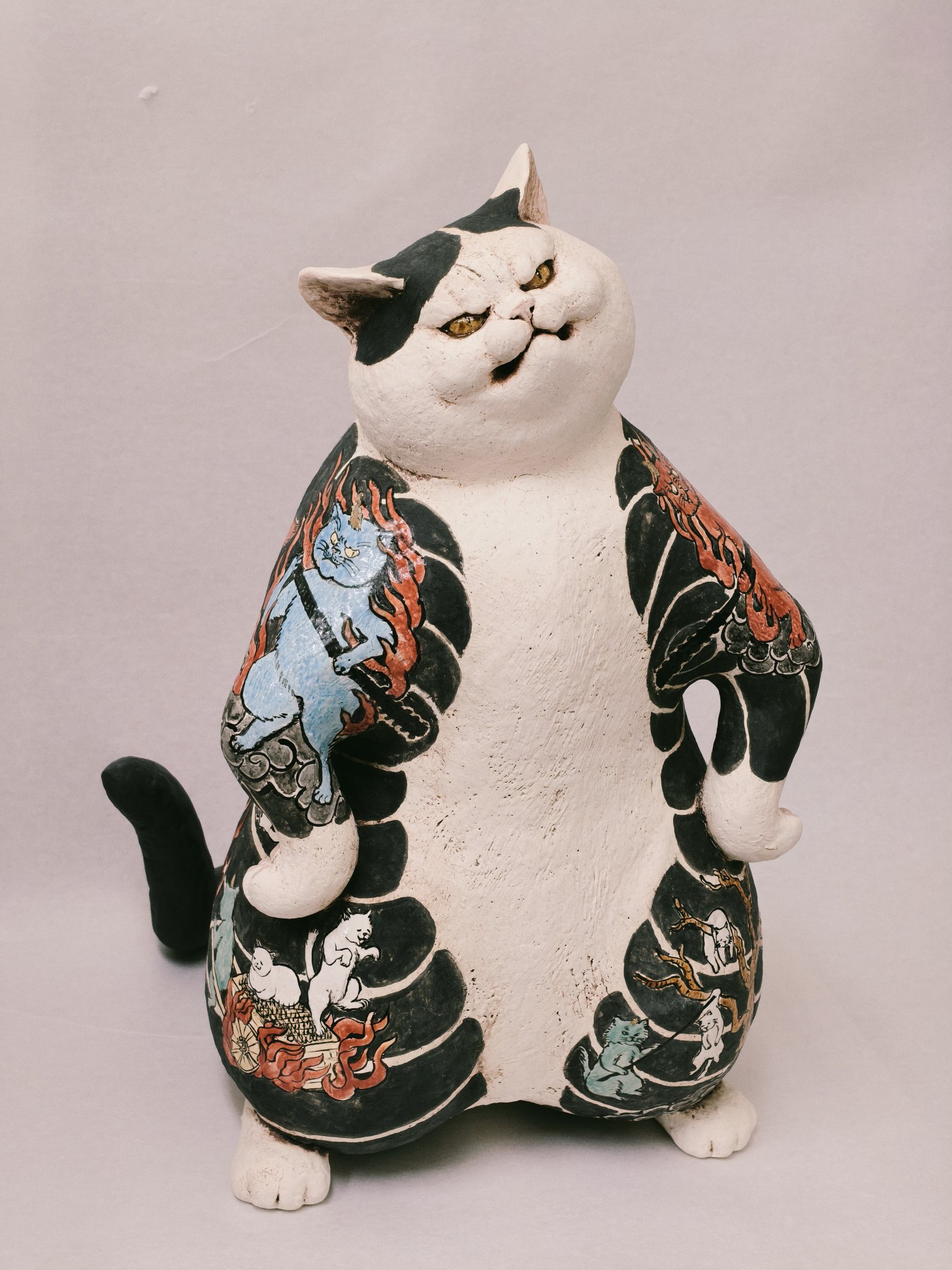 白亜器 猫 置物 干支飾り 辰 完売 ナツメヒロ