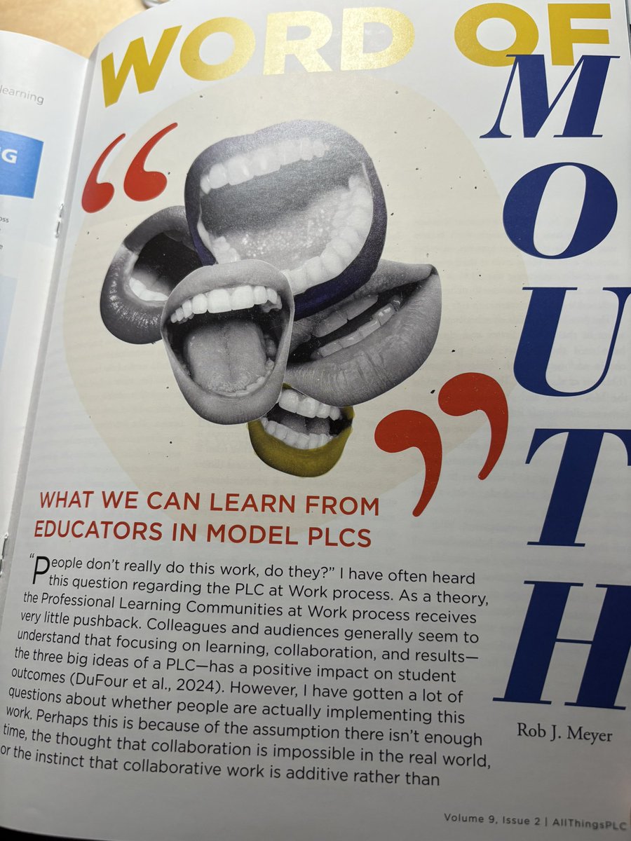 Rob Meyer (@robmeyeriii) on Twitter photo Check out my latest article on All Things PLC Magazine from <a href="/SolutionTree/">Solution Tree</a> I worked to collect teacher voices from successful schools. Spoiler: they use the PLC at Work process and love collaboration. Check out my latest article on All Things PLC Magazine from <a href="/SolutionTree/">Solution Tree</a> I worked to collect teacher voices from successful schools. Spoiler: they use the PLC at Work process and love collaboration.