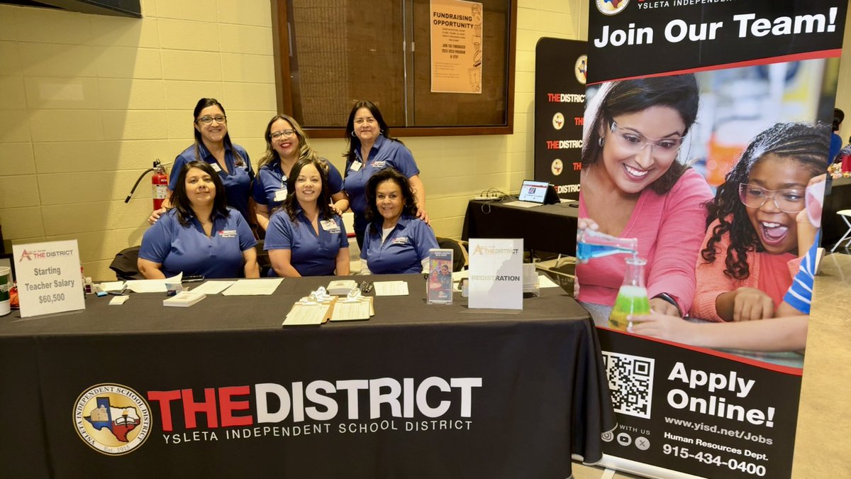 UTEP Educator Fair ⛏️
YISD at the Don Haskins Convention Center. It’s always a pleasure to meet new talent! <a href="/Ysleta_HR/">Ysleta ISD_HR</a> <a href="/YsletaISD/">Ysleta ISD</a>