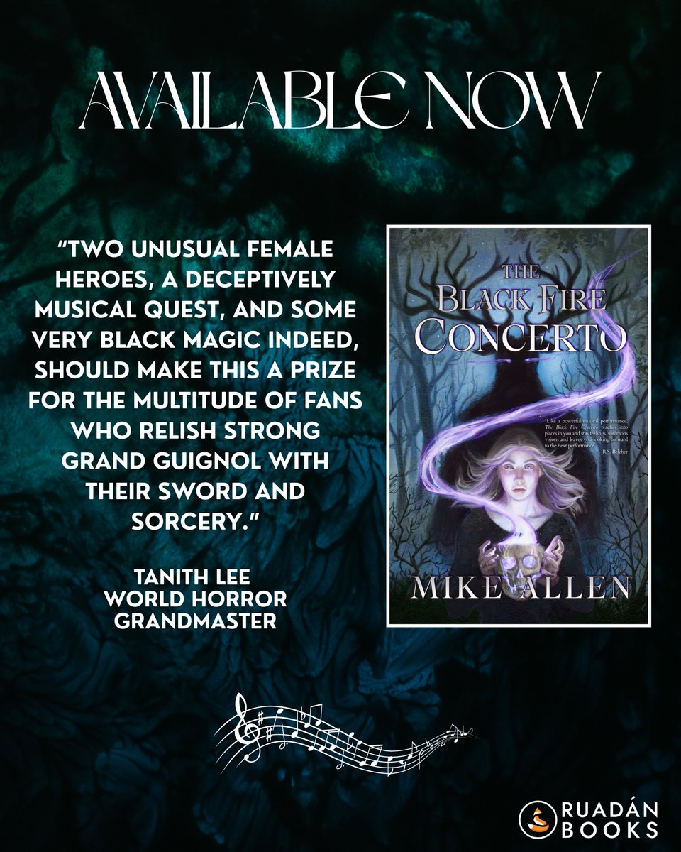 RuadanBooks's tweet photo. “Two unusual female heroes, a deceptively musical quest, and some very black magic indeed, should make this a prize for the multitude of fans who relish strong Grand Guignol with their sword and sorcery.” Powerful words from Tanith Lee, World Fantasy Award and British Fantasy Award-winning author and World Horror Grandmaster.

The Black Fire Concerto is out now! Pick it up wherever books are sold - and, if you’re in the Roanoke, VA, area, don’t miss author Mike Allen tomorrow at 1 PM at Book No Further for Independent Bookstore Day. 

https://t.co/5HfvqPbO1v