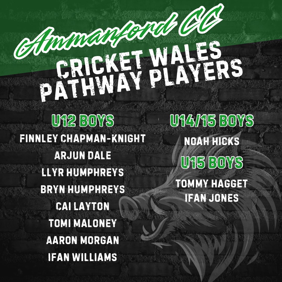 Massive shoutout to our 33 junior stars who’ve been selected for the <a href="/CricketWales/">Criced Cymru / Cricket Wales 🏏🏴󠁧󠁢󠁷󠁬󠁳󠁿</a> West Pathway this season!
We’re so proud of you all here at Ammanford CC — can’t wait to see you smash it this year!
Good luck for the season ahead! #PobLwc  #CricketWales #FutureStars