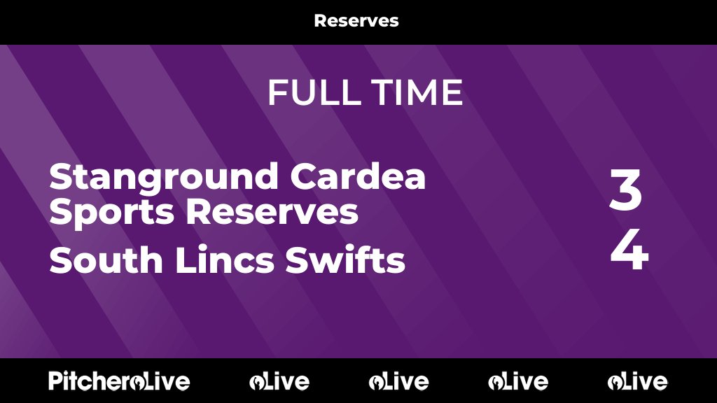 FULL TIME: Stanground Cardea Sports Reserves 3 - 4 South Lincs Swifts
#STASOU #Pitchero
cardeafc.com/teams/280704/m…