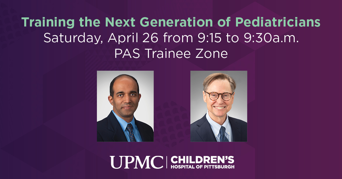 UPMC Physician Resources (@upmcphysicianed) on Twitter photo Happening 4/26 ➡️ Don't miss <a href="/ChildrensPgh/">UPMC Children's Hospital of Pittsburgh</a>'s Suresh Srinivasan, MD, and Terence Dermody, MD, at <a href="/PASMeeting/">Pediatric Academic Societies</a> as they share their expertise and vision in the 'Training the Next Generation of Pediatricians' talk in the Trainee Zone from 9:15 to 9:30am HST. See you there! #PAS2025 Happening 4/26 ➡️ Don't miss <a href="/ChildrensPgh/">UPMC Children's Hospital of Pittsburgh</a>'s Suresh Srinivasan, MD, and Terence Dermody, MD, at <a href="/PASMeeting/">Pediatric Academic Societies</a> as they share their expertise and vision in the 'Training the Next Generation of Pediatricians' talk in the Trainee Zone from 9:15 to 9:30am HST. See you there! #PAS2025