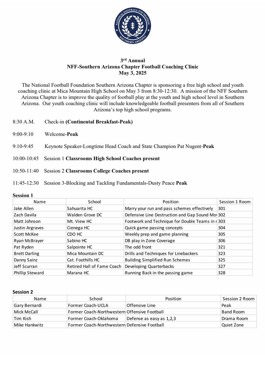 Ryan McBrayer (@coach_mcbrayer) on Twitter photo Let’s talk ball in the 520!
<a href="/SOAZFootball/">Southern Arizona Football</a> <a href="/NFFsoArizona/">NFF Southern Arizona Chapter</a> <a href="/AllSportsTucson/">AllSportsTucson.com</a> Let’s talk ball in the 520!
<a href="/SOAZFootball/">Southern Arizona Football</a> <a href="/NFFsoArizona/">NFF Southern Arizona Chapter</a> <a href="/AllSportsTucson/">AllSportsTucson.com</a>