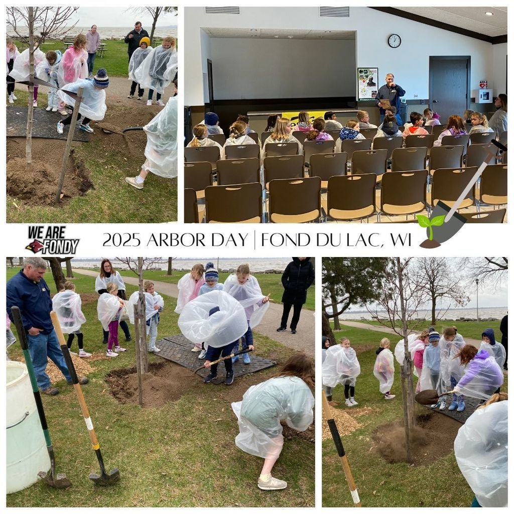 Today, Lakeshore students joined the City of Fond du Lac to celebrate Arbor Day. A little rain did not stop them from planting a tree at Lakeside Park, thanks to a donation from Festival Foods. The city also earned its 37th Tree City USA Award.