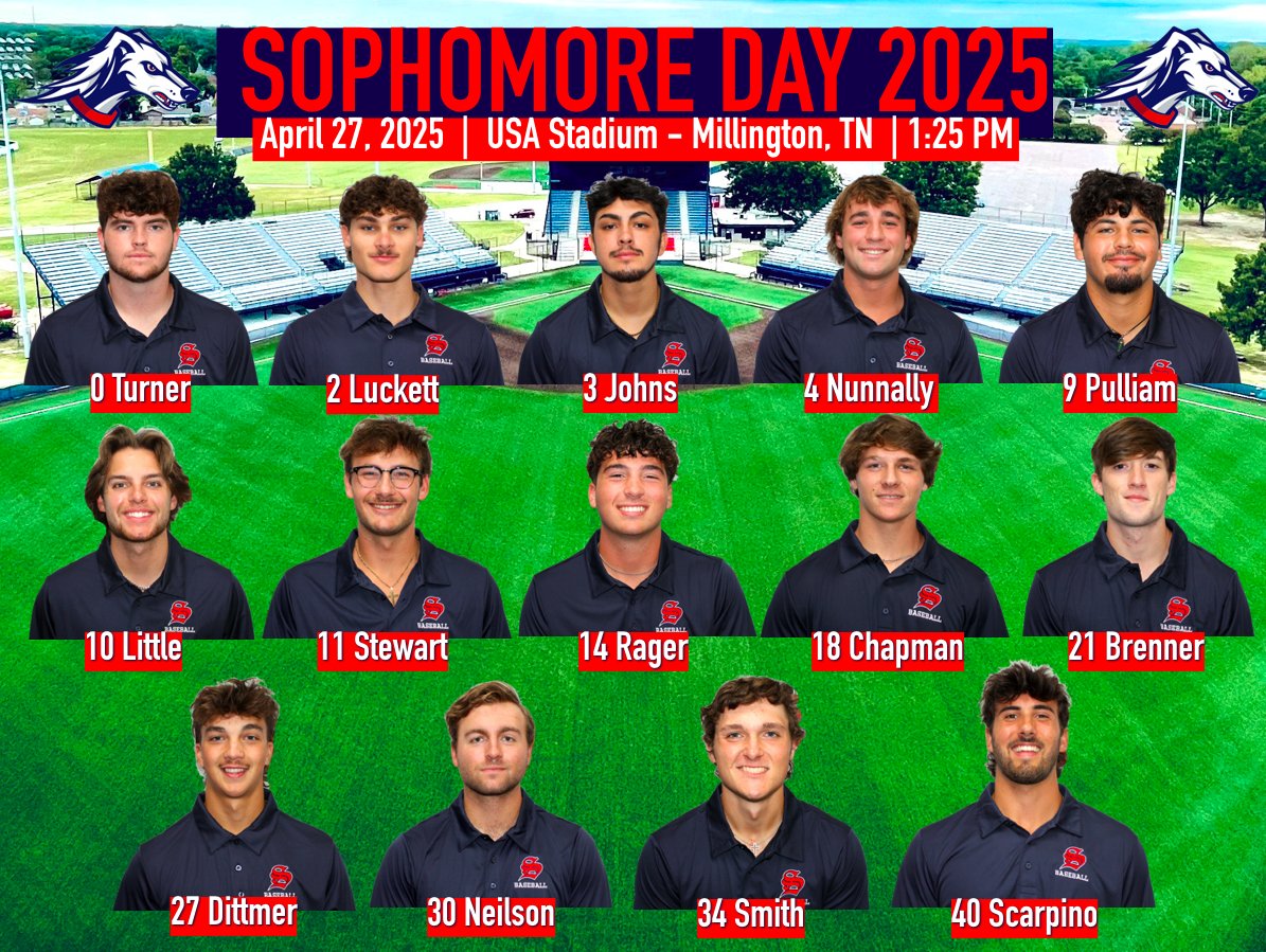 Southwest Tennessee Baseball (@swtenn_bsb) on Twitter photo Saluqi Fans, Families, & Friends -
Join us this Sunday as we will have our 2025 Sophomore Day before game 1 of our doubleheader against Pellissippi State!
We will start this pregame ceremony at 1:25 PM at <a href="/USAStadium/">PG at USA Stadium</a>.
#SaluqiPride Saluqi Fans, Families, & Friends -
Join us this Sunday as we will have our 2025 Sophomore Day before game 1 of our doubleheader against Pellissippi State!
We will start this pregame ceremony at 1:25 PM at <a href="/USAStadium/">PG at USA Stadium</a>.
#SaluqiPride