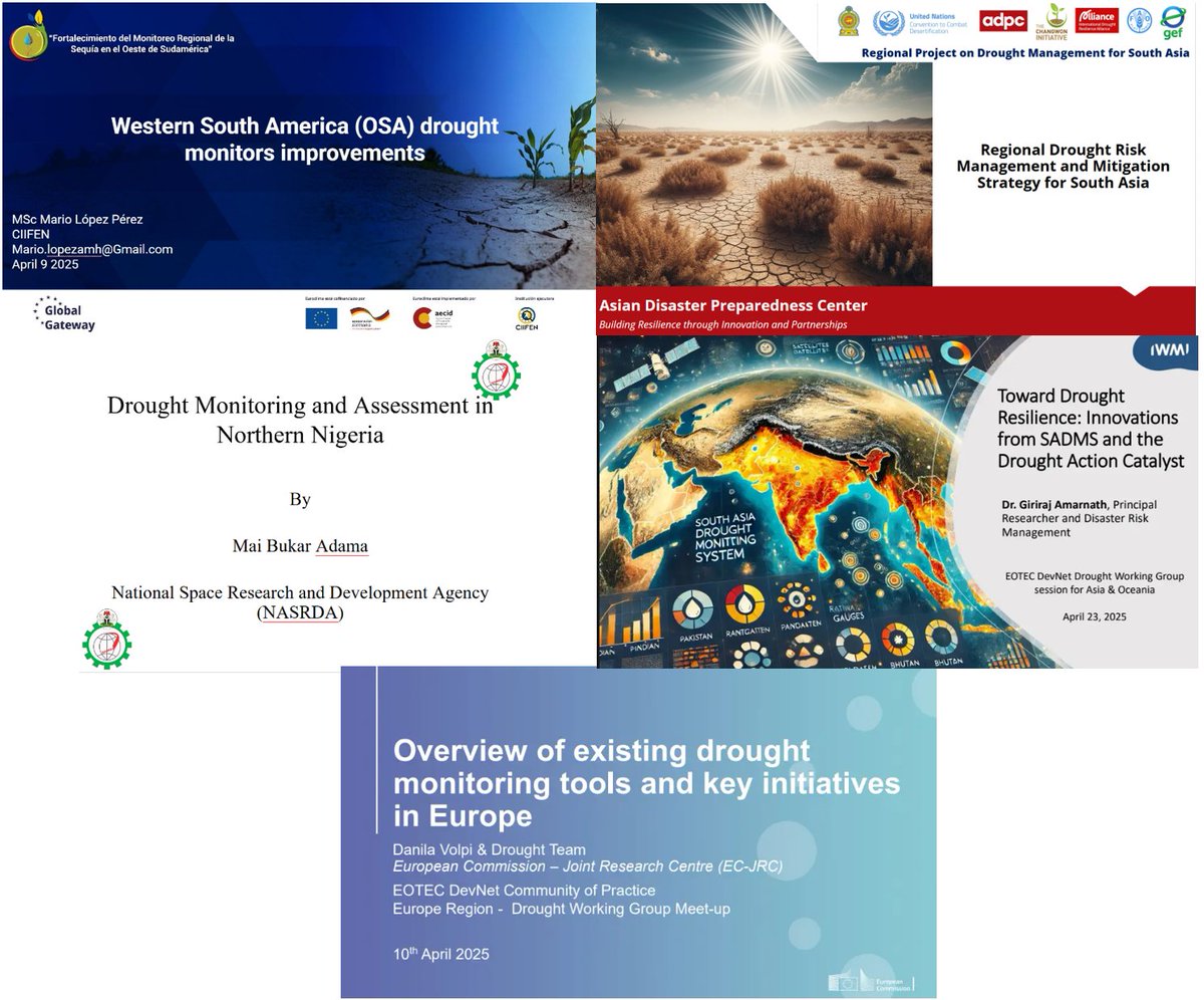 EOTECDevNet's tweet image. Thank you to all speakers, moderators, and participants who joined our first EOTEC DevNet Regional Drought WG Meet-ups! 🌍

Spotlight presentations, key takeaways, and recordings are now live:
 🔗 eotecdev.net/highlights-fro…

#EOTECDevNet #DroughtMonitoring #EarthObservation