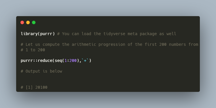Why loop when you can reduce?
Functional programming makes math beautiful. ✨ #rstats #purrr #tidyverse