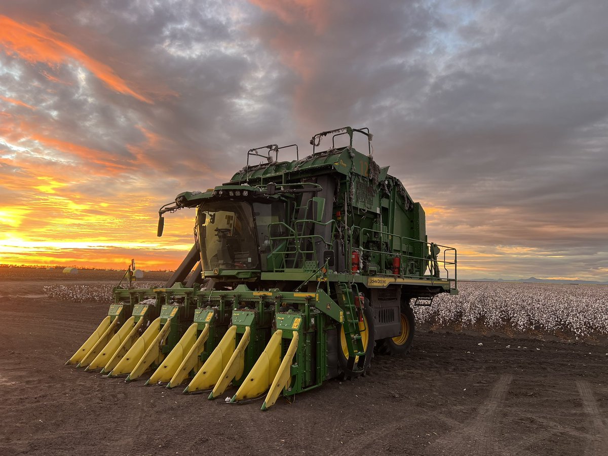 #Pick25 continues in the #GwydirValley Cool mornings and cracking sunrises. #cotton #johndeere