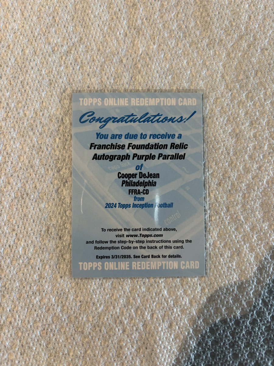 PullEmSports's tweet image. 🦅 Cooper DeJean 🦅 

Rookie Patch Autograph Redemption! Topps Inception🔥

$125 shipped!