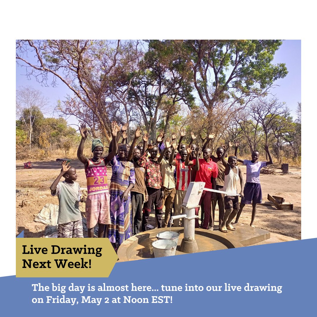 WaterforSoSudan's tweet image. We're super excited about the #IGC2025 drawing next Friday! 🦒 This year, we will have a special emcee. Share your guesses on who it is in the comments! 💙💦
#WaterIsEverything #WateringTheSeedsOfChange #SDG6 #CleanWater #GlobalCitizens