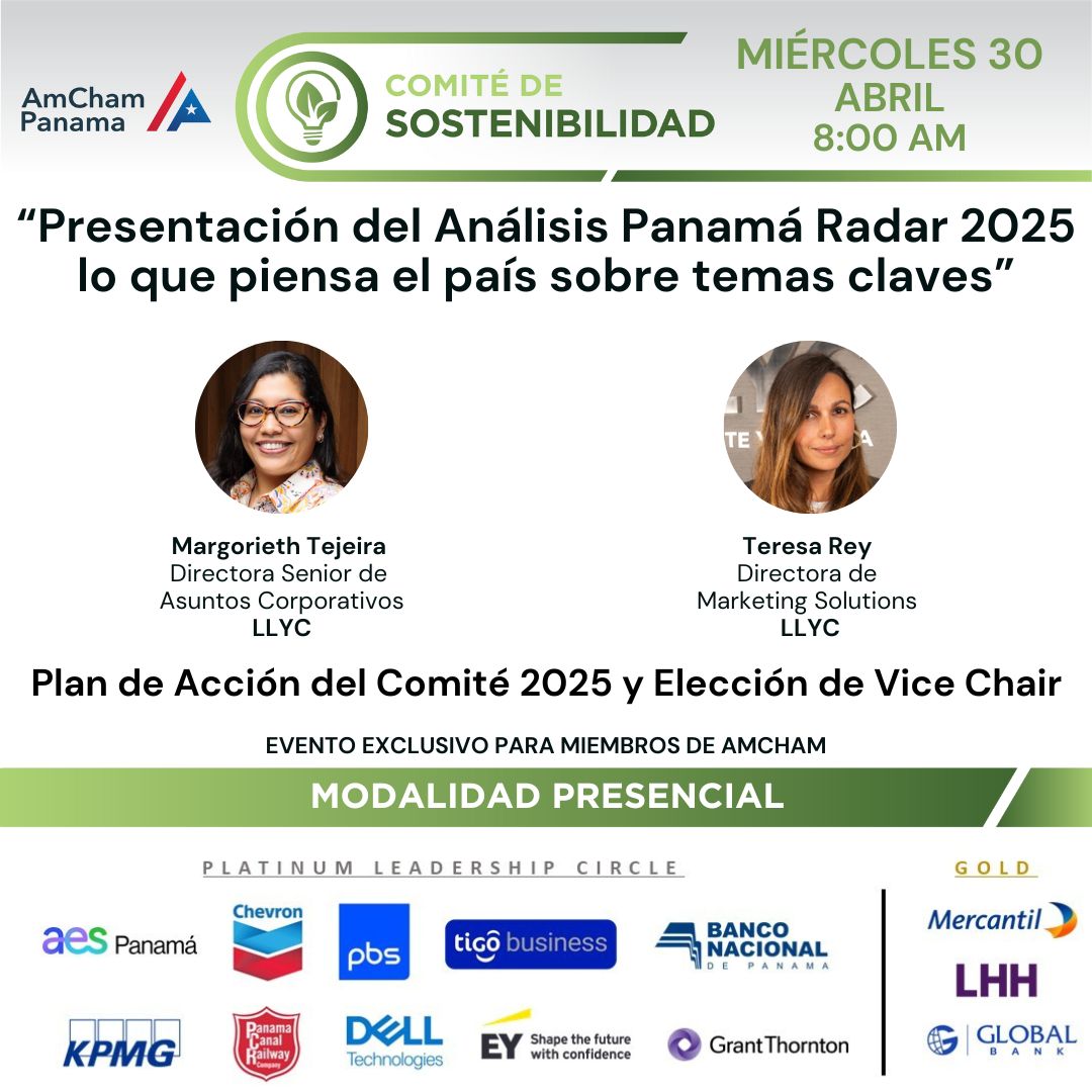 panamcham's tweet image. 𝐄𝐯𝐞𝐧𝐭𝐨 𝐩𝐫𝐞𝐬𝐞𝐧𝐜𝐢𝐚𝐥. Inscriba su participación bit.ly/3EzNqoA o mediante la App AmCham, hasta el 29 de abril a las 4:00 p.m.
Les esperamos el 30 de abril a las 8:00 am en nuestras oficinas. Ofreceremos refrigerio a las 7:30 am
@CerveceriaNac @LLYC_Global