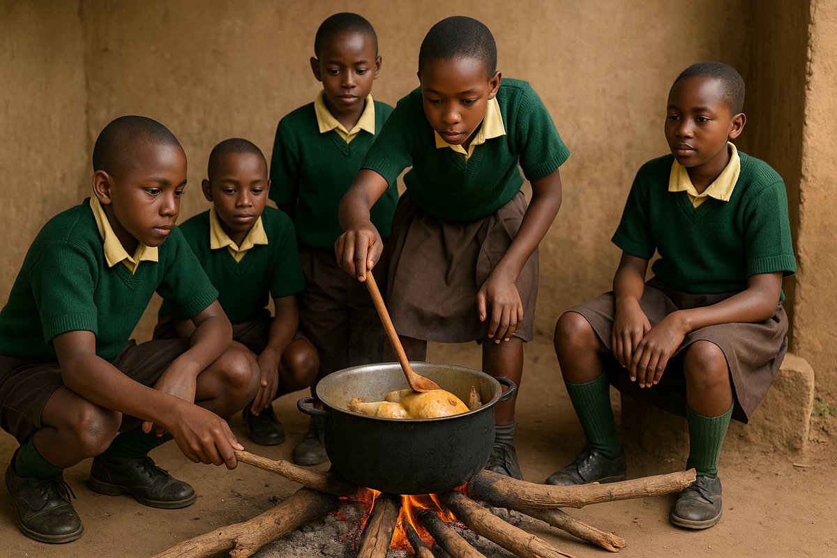 SyntaxKariuki's tweet image. Day 2.

Using ChatGPT, I generated an image of grade 5 learners in a primary school in Kenya learning how to cook chicken using firewood.

@alx_africa #ALX_AiSK