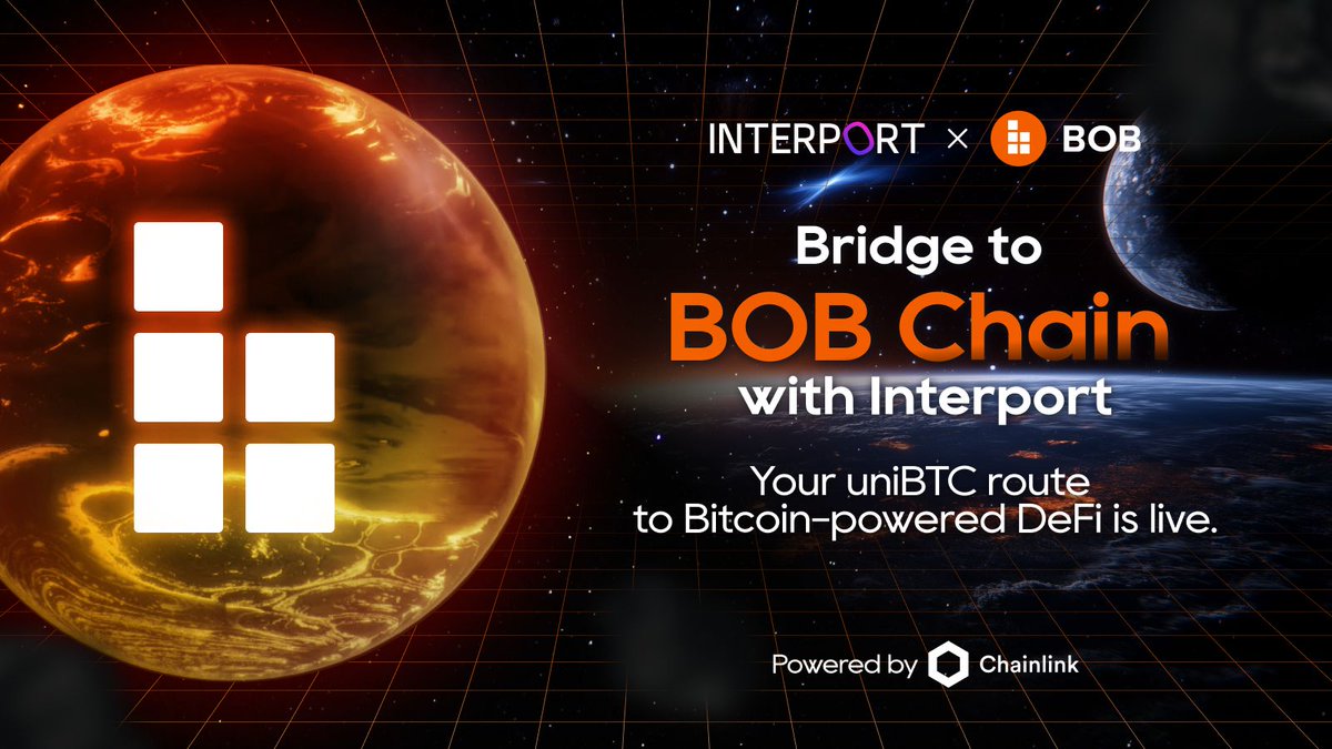 Layer2_Space's tweet photo. 🔰 @Build_On_Bob is now available on @InterportFi
🌉 Bridge your $uniBTC to BOB Chain and unlock new DeFi possibilities
✨ Powered by @Chainlink #CCIP
⚡ Seamless transfers between #Ethereum & BOB
🔒 Secure, fast & efficient
#Interport allows the most efficient cross-chain trades via all supported networks.
🔽VISIT
https://t.co/xf8lQMaEaF