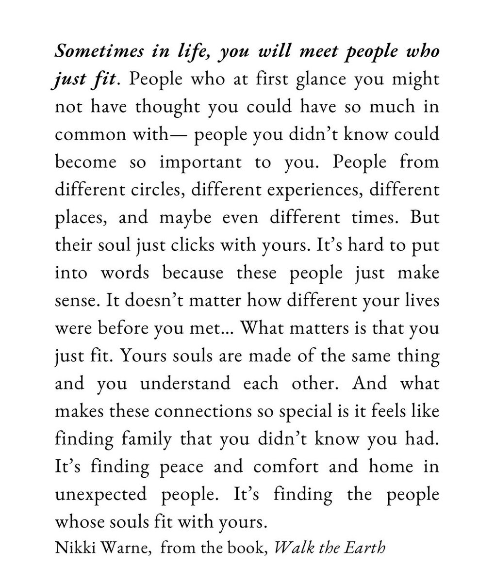 Sometimes in life, you will meet people who just fit.