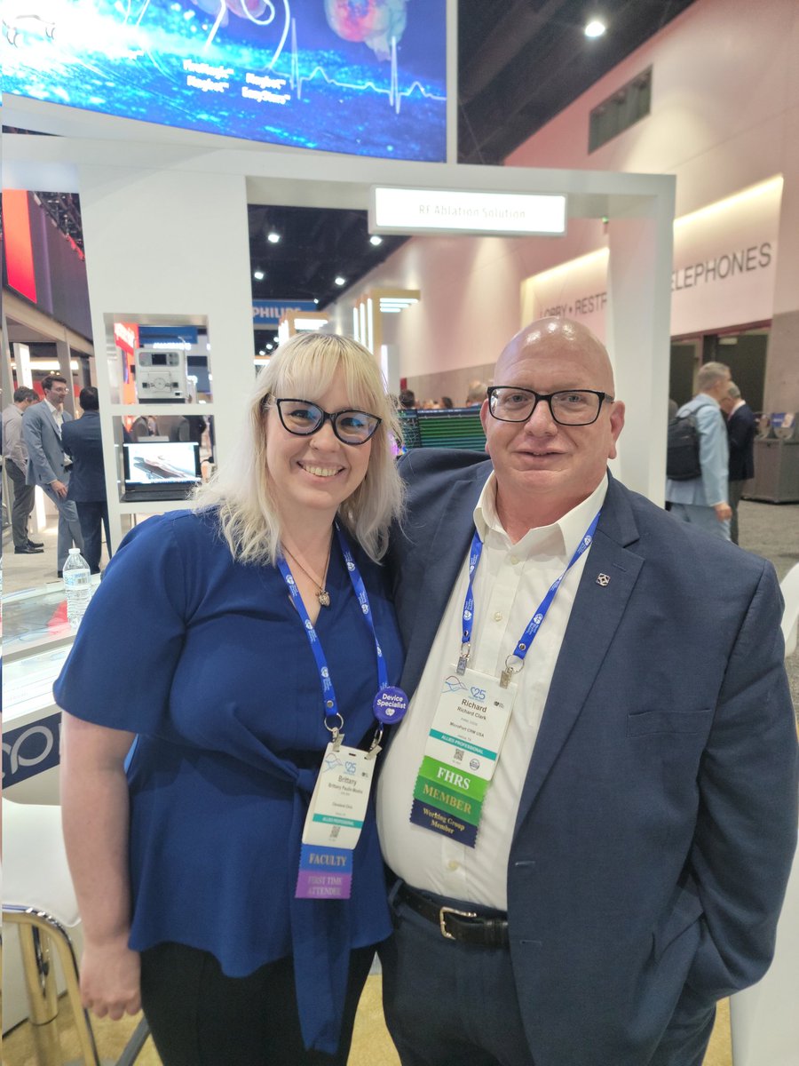 I got to finally meet my internet friend! Almost everytime I post something on LinkedIn or Twitter he adds nuggets of information from his experience, or things I had no idea about! Definitely a device expert!
#HRS2025 <a href="/RichClarkFHRS/">Richard Clark</a>
