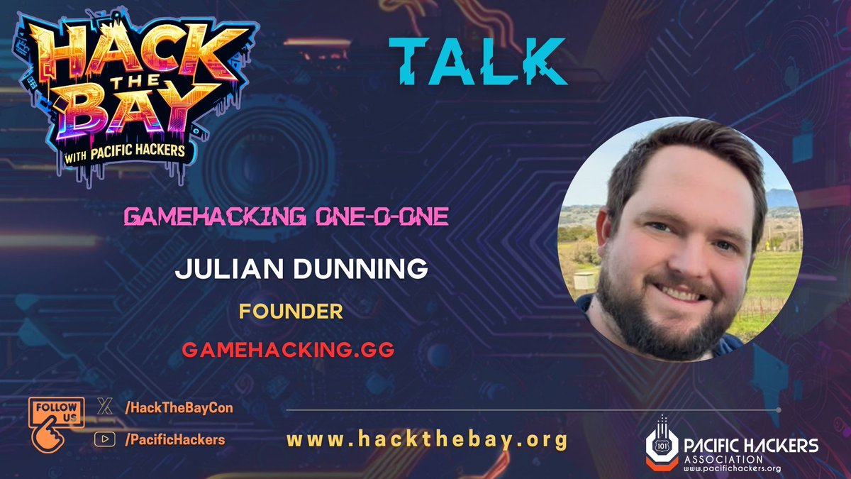 PacificHackers's tweet image. SPEAKING SESSION ANNOUNCEMENT!

GameHacking 101 by @xL0LLi

When: April 28, 2025 | 5:00 PM - 5:30 PM | Main Track
Reserve your seat: hackthebay.org

#PacificHackers #HackTheBay #GameHacking #GameSecurity #ReverseEngineering #AntiCheat #DEFCON #CTF #SFSecurityWeek #RSA