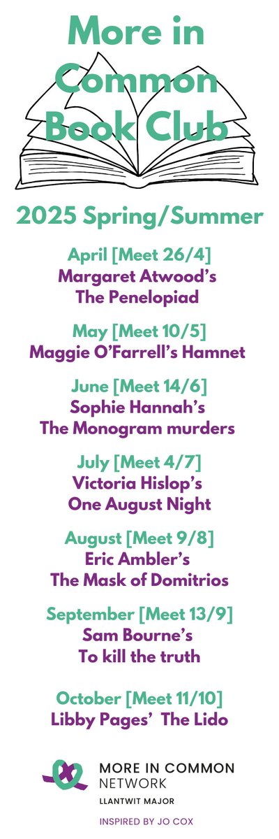 April More in Common Book Club tomorrow!
We'll be chatting about Margaret Atwood's Penelopiad and picking up the first in our next series - Hamnet!
Spaces to join - come along for 12.30 <a href="/llantwitlibrary/">Llantwit Library / Llyfrgell Llanilltud</a>