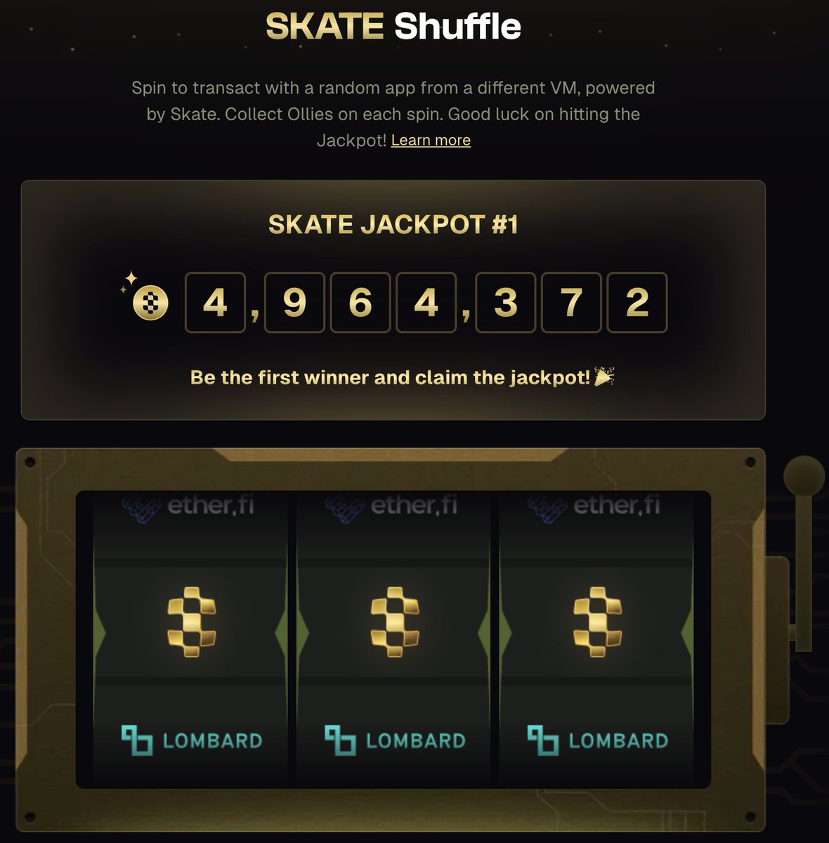GurixCrypto's tweet image. 2-in-1 Interaction: @EclipseFND  x @skate_chain 

Earn Ollies (Stakechain points) + complete Eclipse interaction

Steps to Get Started:

- Join Skatechain Discord: discord.gg/Ysc3J4Dc
- Go to #stakecode channel and copy a  referral code.
- Visit: park.skatechain.org/shuffle and