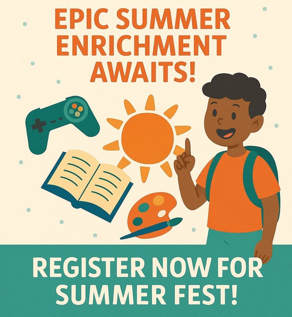 Alief ISD SummerFest back for Year 3—bigger, better, and packed with fun! Registration is OPEN! 

What to expect:
 • Engaging enrichment activities
 • Creative learning experiences
 • Fun-filled summer adventures
📍 Elsik Main Campus
📅 Students entering Grades 1–8
💰 FREE
📲