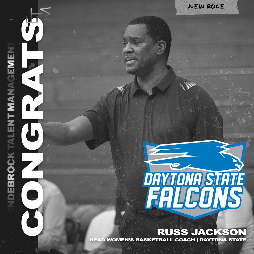 Endebrock Talent Management | ETM (@etmagency) on Twitter photo Congratulations to <a href="/RealCoachJack/">Russ Jackson</a> on becoming the Head Women’s Basketball Coach for <a href="/dscwomensbb/">Daytona State WBB</a>!
#Falcons Congratulations to <a href="/RealCoachJack/">Russ Jackson</a> on becoming the Head Women’s Basketball Coach for <a href="/dscwomensbb/">Daytona State WBB</a>!
#Falcons