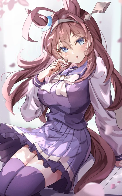 桜を見て無自覚ながらも嬉しさを隠せないブルボンと春を迎えたい人生だった#ミホノブルボン生誕祭2025 #ウマ娘 