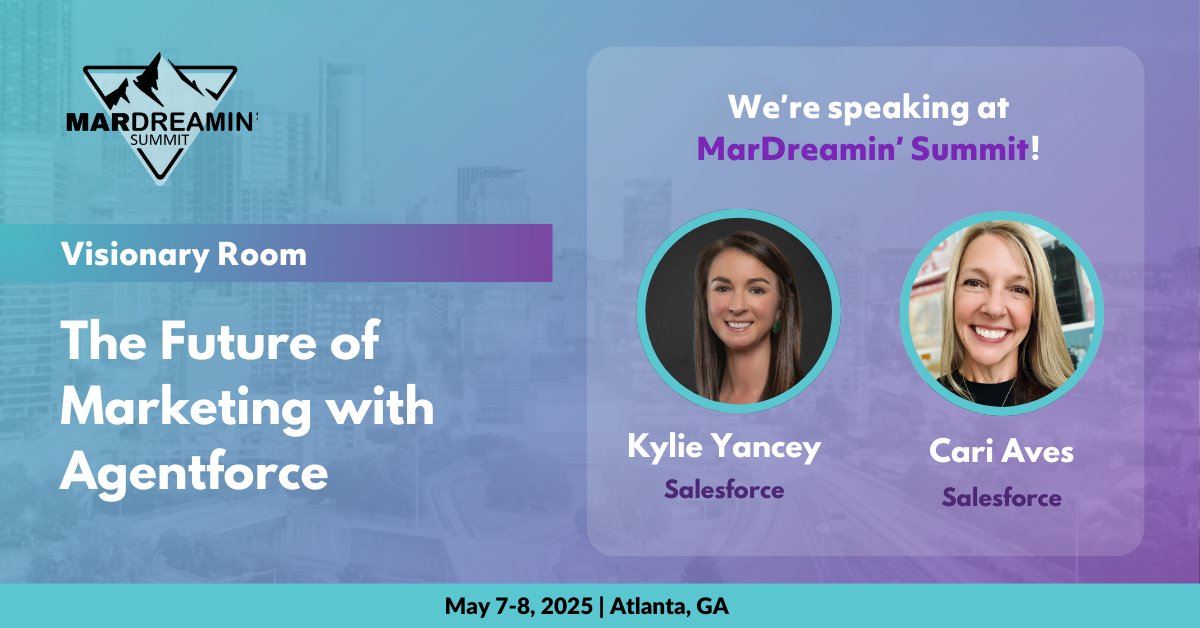 See how Agentic AI and data are transforming how customer relationships are built across the full lifecycle with Marketing Cloud at MarDreamin' Summit with Kylie Yancey and Cari Aves from Salesforce for The Future of Marketing with Agentforce.

Learn more: mardreamin.com/summit/?utm_so…