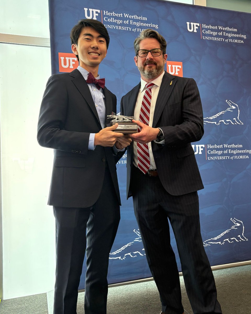 essie_uf's tweet image. Congratulations to our winners during @UFWertheim's 2025 Spring Student Awards Ceremony—Gwendlen Garcia, Shota Konno, and Victoria Stevenson! 🏆 We are so proud of our awardees! #GoGators #GatorEngineering