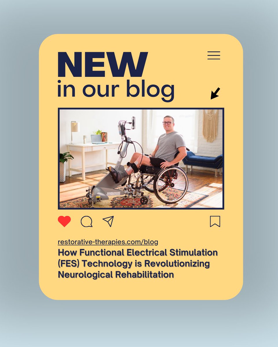 NEW BLOG POST LIVE! 
What is Functional Electrical Stimulation (FES)? This week, we will discuss it and why it is so important.  

Read it hear: bit.ly/4m1kh6G

#FunctionalElectricalStimulation #FESTherapy #NeurologicalRecovery #StrokeRecovery #SCIRecovery #MSAwareness