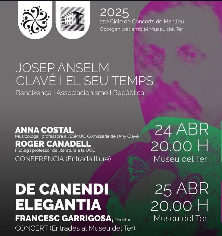 Anna Costal i Fornells (@costalfornells) on Twitter photo Dos dies claverians a Manlleu dins del 35è cicle de concerts que organitza Amics de la Música de Manlleu amb el <a href="/museudelter/">Museu del Ter</a>: ahir xerrada amb en <a href="/rcanadell74/">Roger Canadell Rusiñol</a> i avui concert amb @decanendielegantia. Dues vetllades magnífiques, gràcies a tothom que ho ha fet possible! <a href="/anyclave/">Any Clavé</a> Dos dies claverians a Manlleu dins del 35è cicle de concerts que organitza Amics de la Música de Manlleu amb el <a href="/museudelter/">Museu del Ter</a>: ahir xerrada amb en <a href="/rcanadell74/">Roger Canadell Rusiñol</a> i avui concert amb @decanendielegantia. Dues vetllades magnífiques, gràcies a tothom que ho ha fet possible! <a href="/anyclave/">Any Clavé</a>