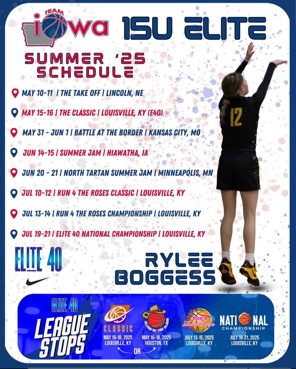 RyleeBoggess's tweet image. Here&apos;s my schedule for the summer.  It&apos;s going to be a great season!!! @Team_Iowa @vikettes_hoops @DonnieDobbs34 @theoriginal_mjb @PGHBrooks @PGHIowa  @pgh_lisa
@Elite40League

my.sportsrecruits.com/athlete/rylee_…