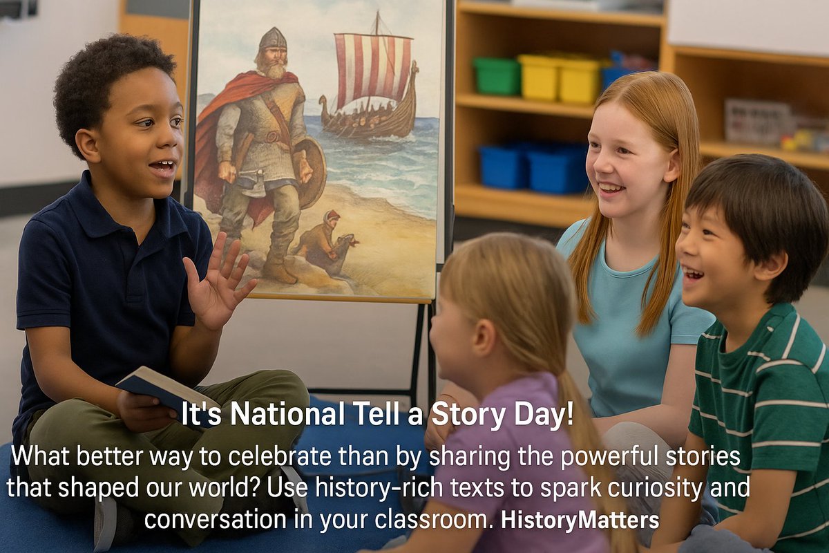 It’s National Tell a Story Day! What better way to celebrate than by sharing the powerful stories that shaped our world? Use history-rich texts to spark curiosity and conversation in your classroom. #HistoryMatters