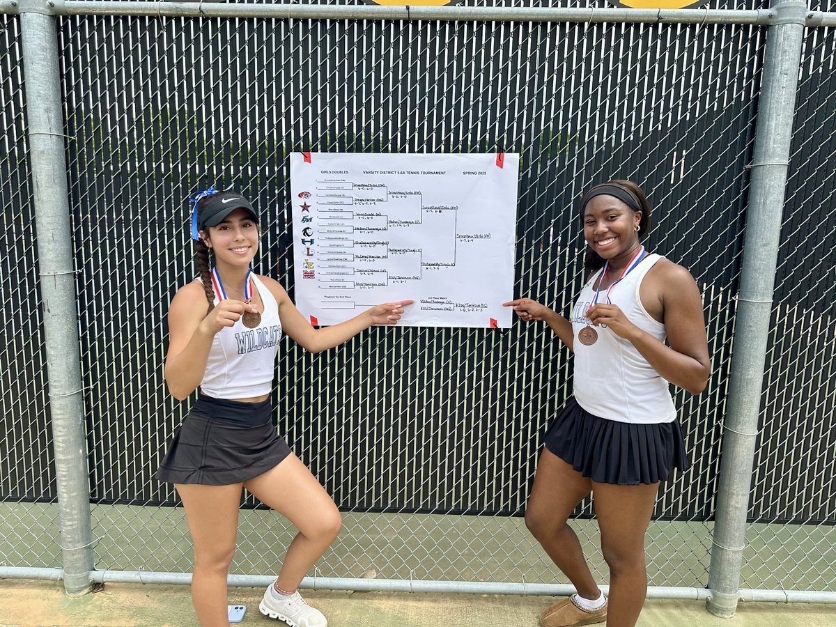 MikinleyJamison's tweet image. A great way to end the season as 3rd place district 5-6A doubles champs!’ @guyertennis @GuyerGirlsTrack @GHS_Wildcats 🏅