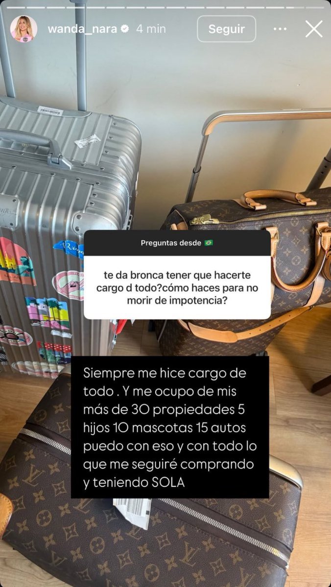 30 PROPIEDADES TIENE WANDA DIOS MIO Y UNA ACA VIENDO COMO LLEGA A FIN DE MES