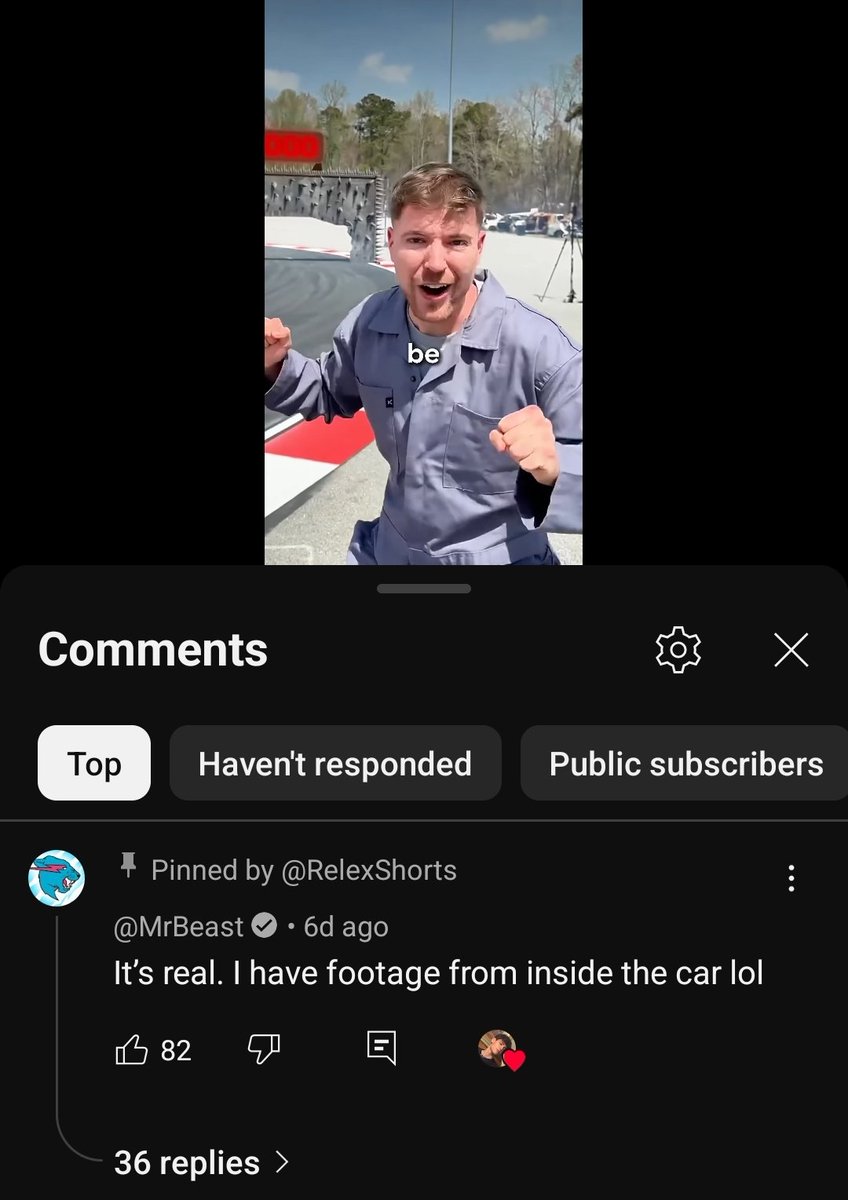 finally got a comment from my goat😭 @mrbeast
