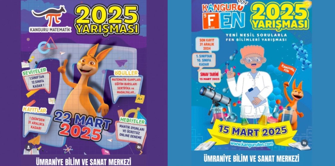 Ümraniye Bilim ve Sanat Merkezi (@bilsemumraniye) on Twitter photo Kanguru Matematik Yarışması’nda 14 öğrencimiz, Kanguru Fen Yarışması’nda 7 öğrencimiz final etabına katılmaya hak kazanmıştır.Bu süreçte öğretmenimiz Selçuk Acun ve öğrencilerimizi tebrik eder, başarılar dileriz.
<a href="/MebOrgm/">Özel Eğitim ve Rehberlik Hiz. Genel Müdürlüğü</a> <a href="/istanbulilmem/">İstanbul İl Millî Eğitim Müdürlüğü</a> <a href="/istmem_oer/">İstanbul İl Özel Eğitim ve Rehberlik Hizmetleri</a> <a href="/umraniyeilcemem/">Ümraniye İlçe Milli Eğitim Müdürlüğü</a> <a href="/MathKanguru/">Kanguru Matematik TR</a> Kanguru Matematik Yarışması’nda 14 öğrencimiz, Kanguru Fen Yarışması’nda 7 öğrencimiz final etabına katılmaya hak kazanmıştır.Bu süreçte öğretmenimiz Selçuk Acun ve öğrencilerimizi tebrik eder, başarılar dileriz.
<a href="/MebOrgm/">Özel Eğitim ve Rehberlik Hiz. Genel Müdürlüğü</a> <a href="/istanbulilmem/">İstanbul İl Millî Eğitim Müdürlüğü</a> <a href="/istmem_oer/">İstanbul İl Özel Eğitim ve Rehberlik Hizmetleri</a> <a href="/umraniyeilcemem/">Ümraniye İlçe Milli Eğitim Müdürlüğü</a> <a href="/MathKanguru/">Kanguru Matematik TR</a>